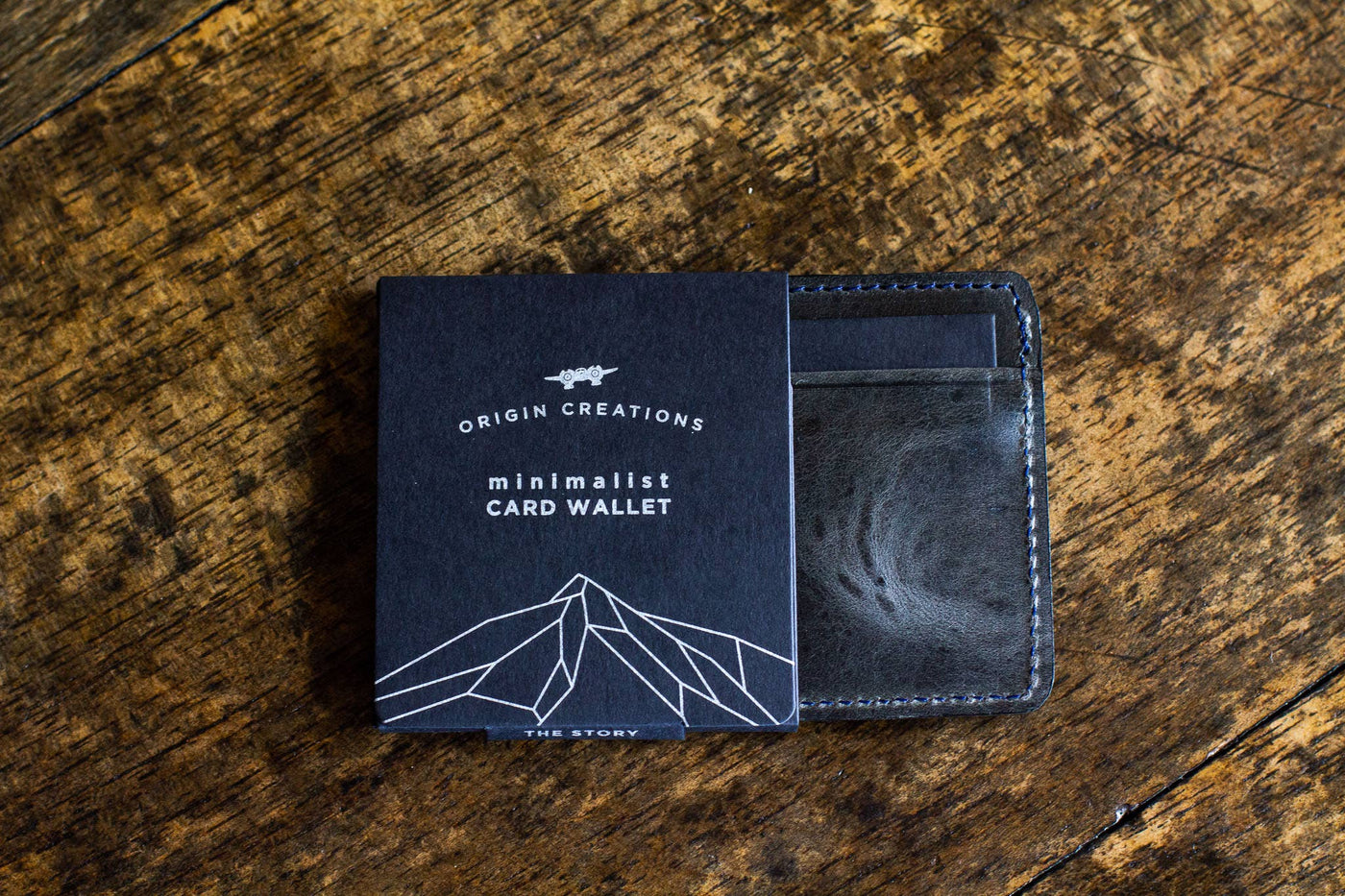 Leather Card Wallet - Electric Black