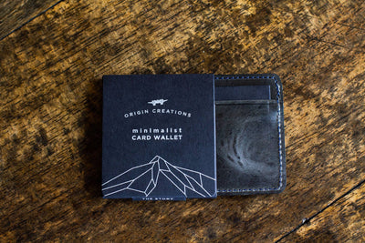 Leather Card Wallet - Electric Black