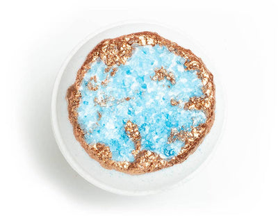 Crystal bath bomb - Turquoise, Blue + Gold