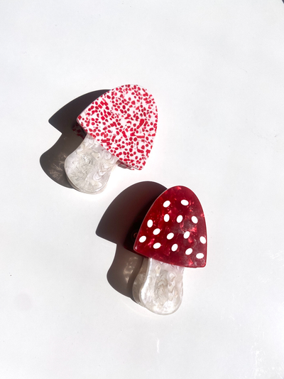 Hand-painted Toadstool Mushroom Claw Hair Clip