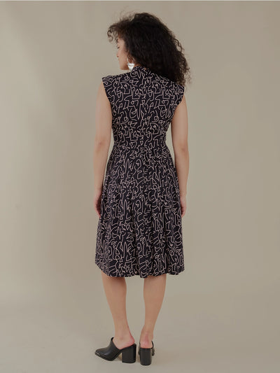 Lucille Dress - Black Lines