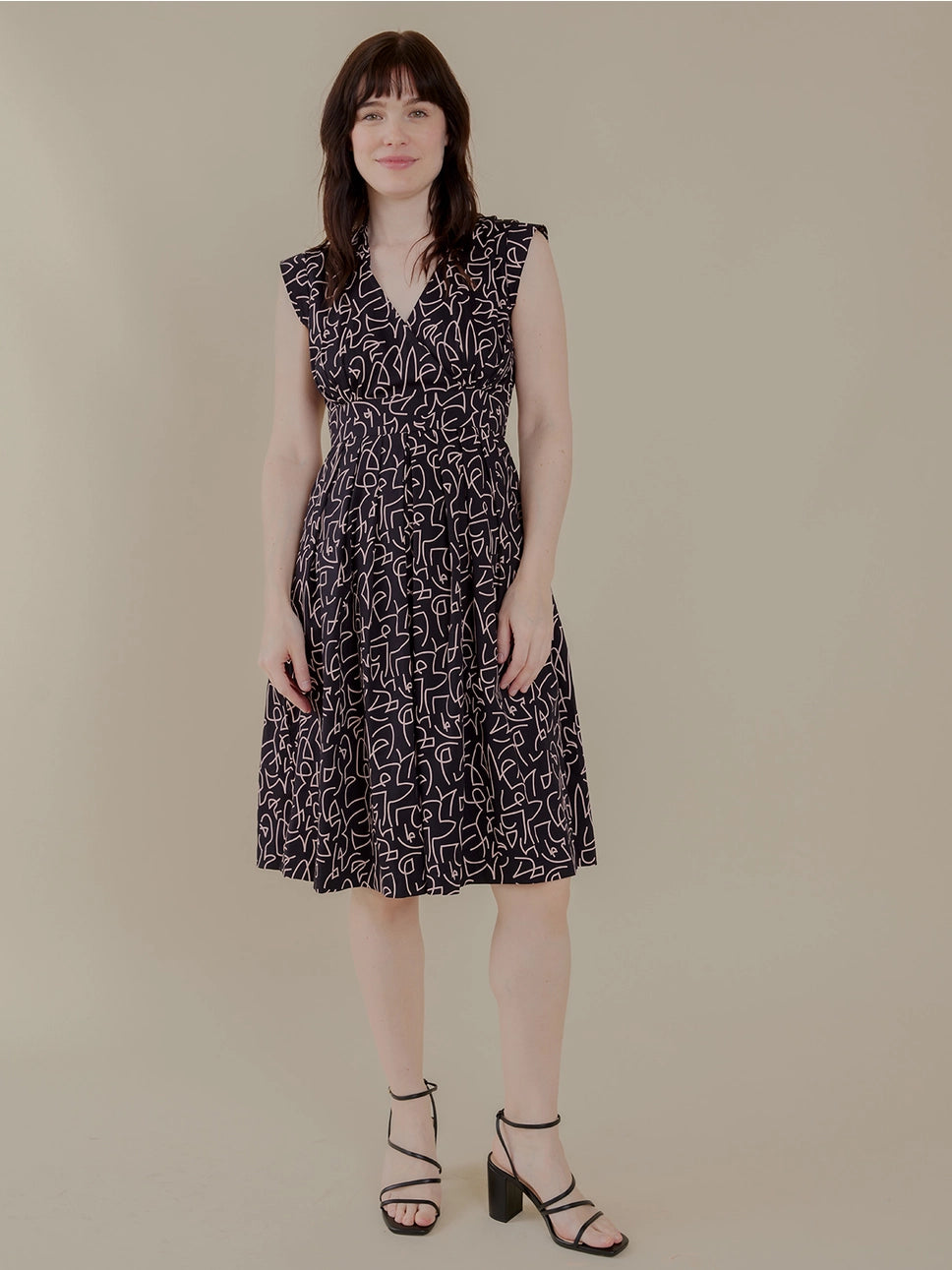 Lucille Dress - Black Lines