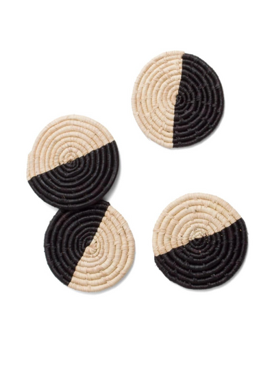 Half Moon Raffia Coasters (Set of 4)