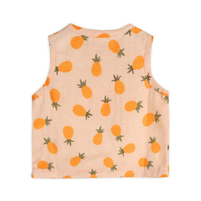Pineapple Baby Top + Shorts Set (Organic Muslin)