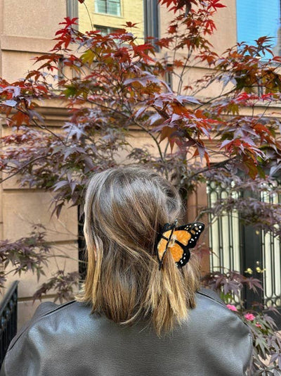 Hand-painted Monarch Butterfly Claw Hair Clip