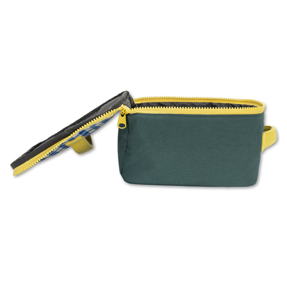 Square Lunch Zip Bag - Gingham Blue