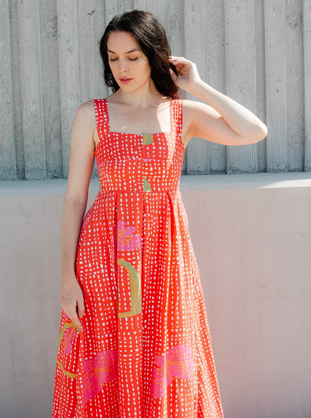 Janie Dress in Tomato Vase