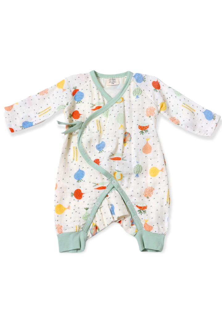Veggie Baby Kimono Romper (Organic Muslin)