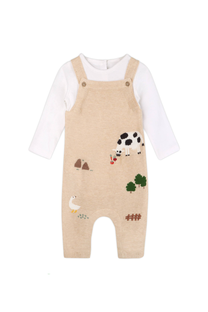 Farm Embroidered Baby Overall Set (Organic Cotton)