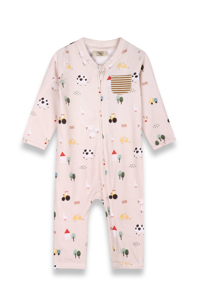 Farm Zipper Baby Coverall Jumpsuit (Organic Jersey)
