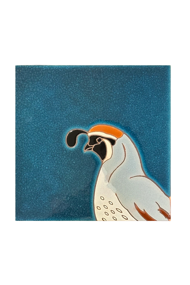 Hand Glazed Tile - Lone Quail