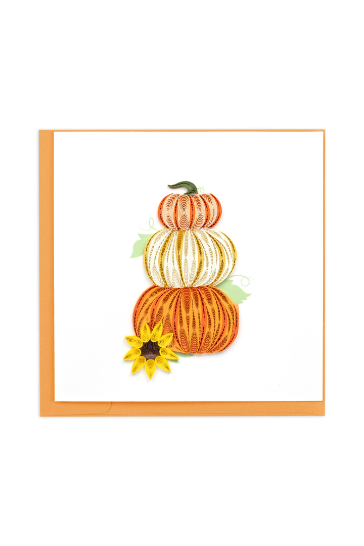 Quilled Stacked Pumpkins Greeting Card