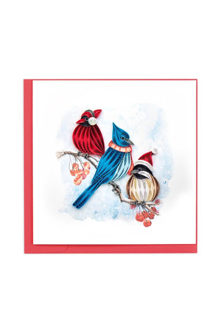 Quilled Snowbirds Greeting Card