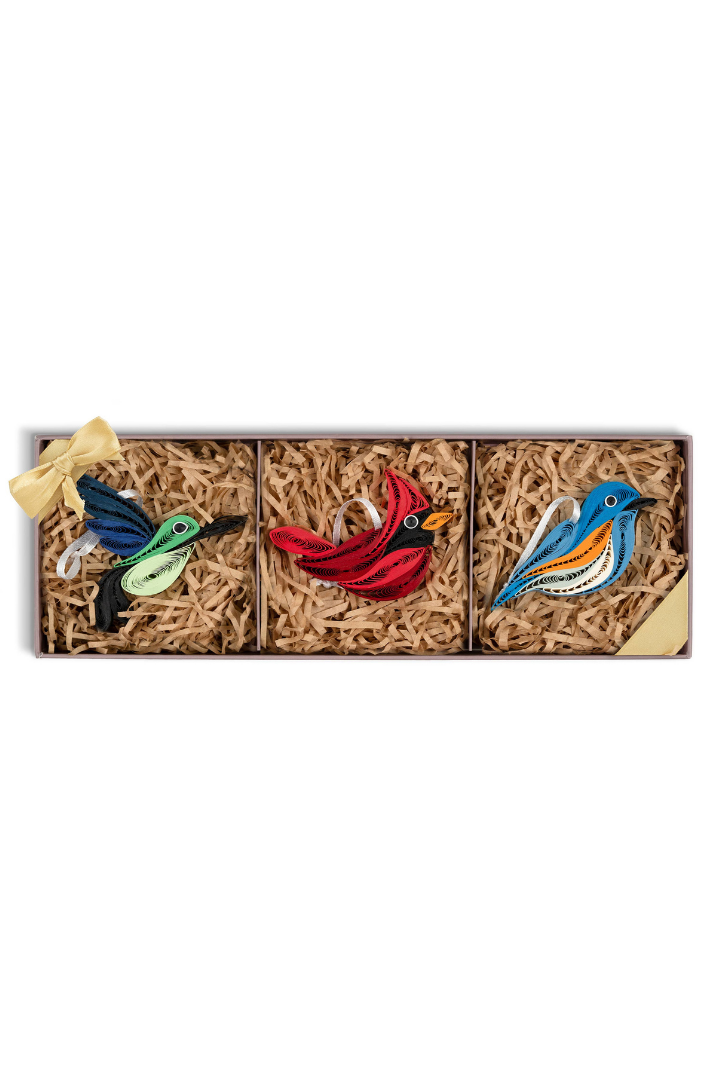 Quilled Bird Ornaments Box Set