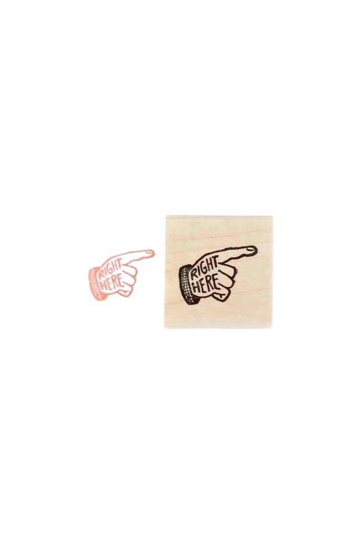Pointing Hand Rubber Stamp