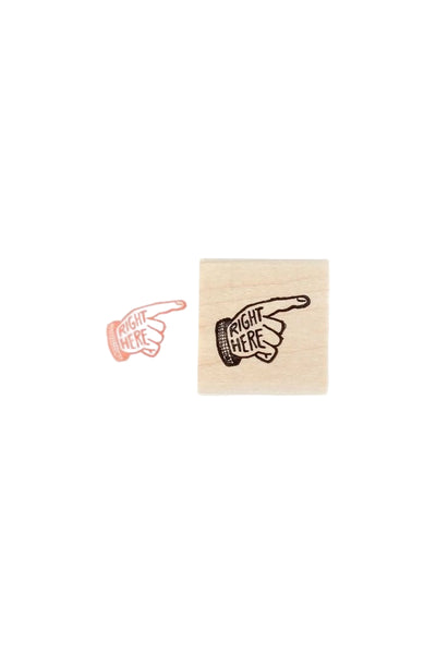 Pointing Hand Rubber Stamp