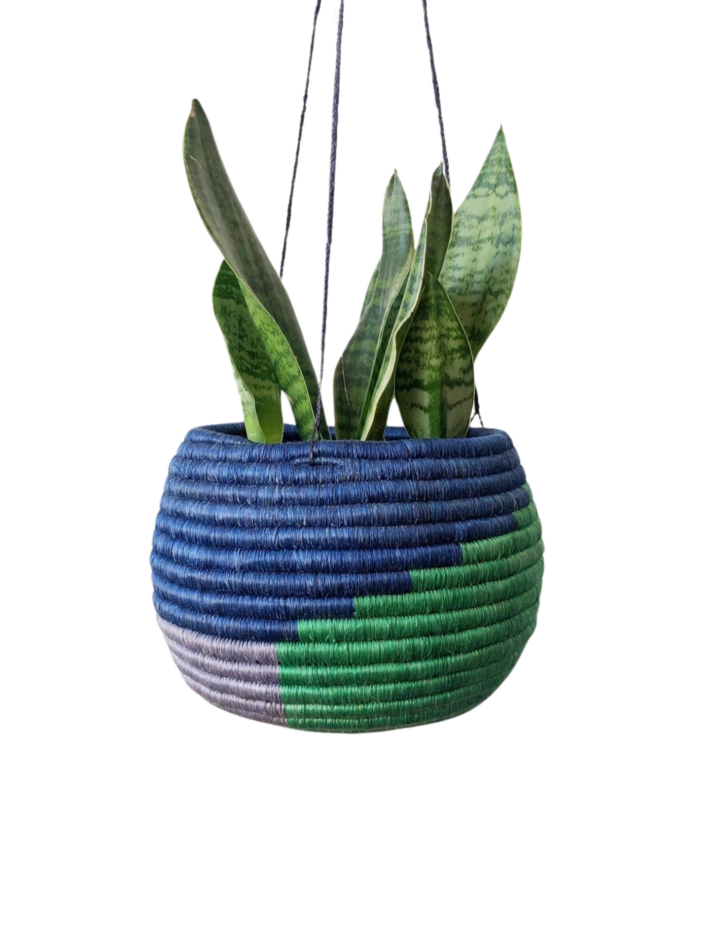 Hanging Woven Planter - Nkuli (Blue/Greeen/Lilac)