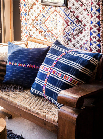 Guatemalan Randa Indigo Cushion Cover