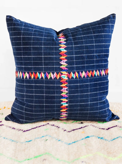 Guatemalan Randa Indigo Cushion Cover