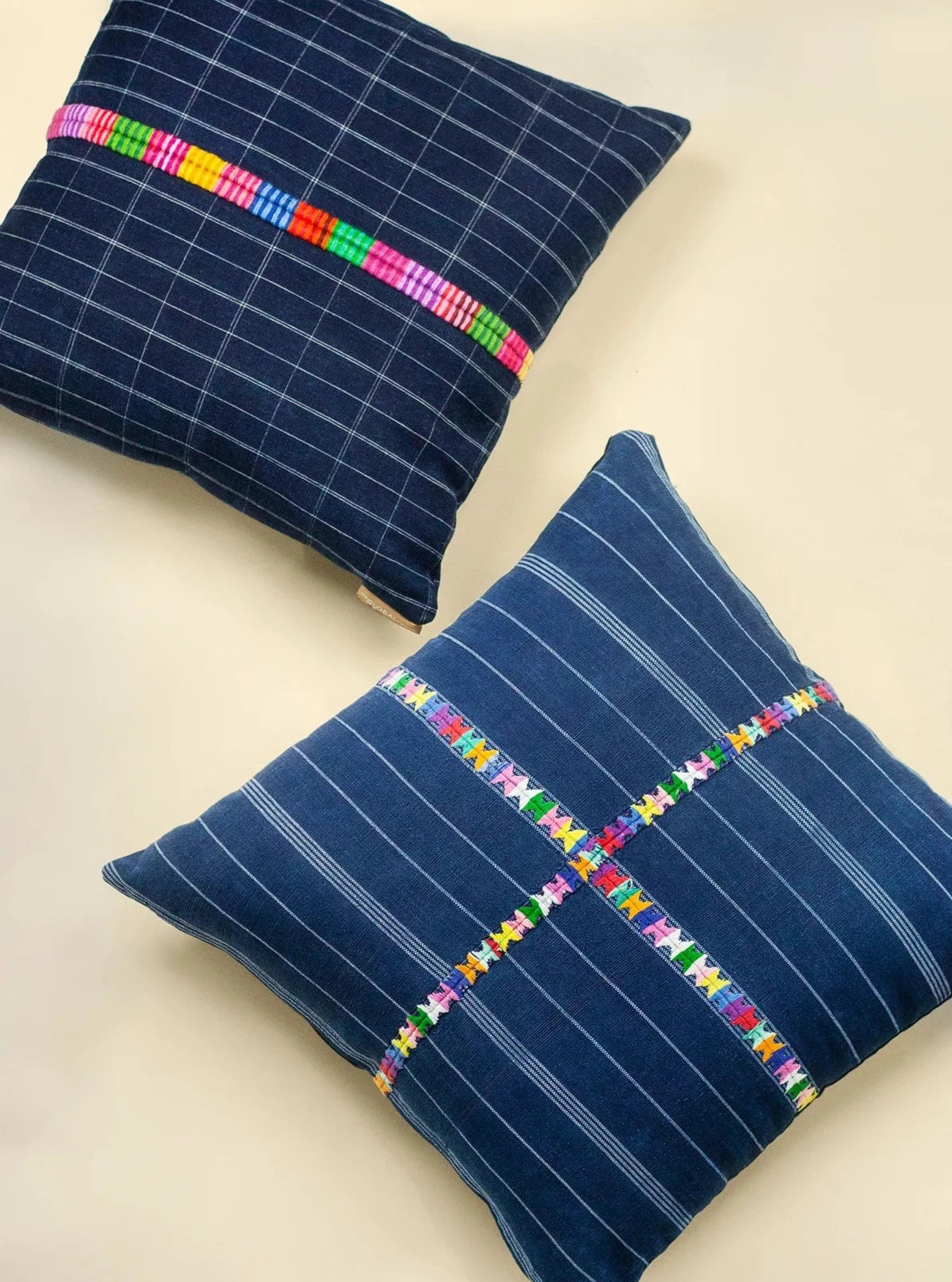Guatemalan Randa Indigo Cushion Cover