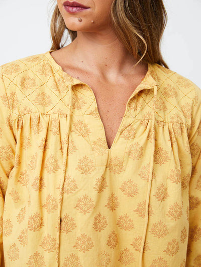 Devi Floral Stamp Blouse