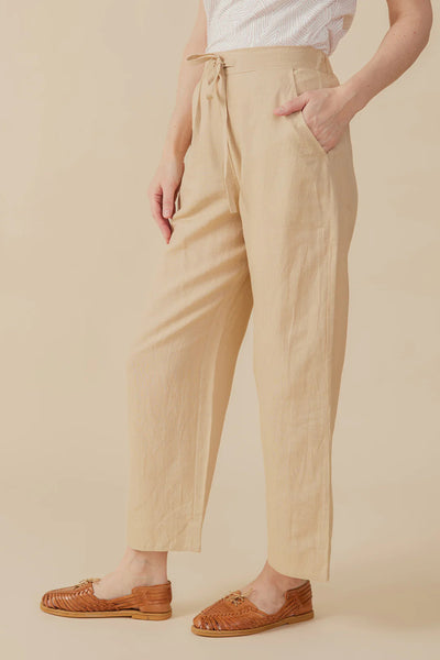 Emmy Drawstring Pant - Birch Linen