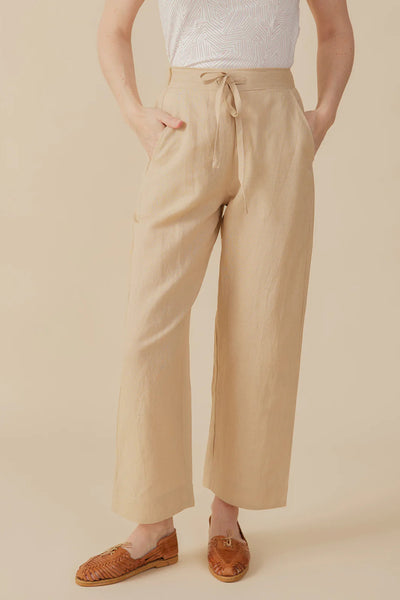 Emmy Drawstring Pant - Birch Linen