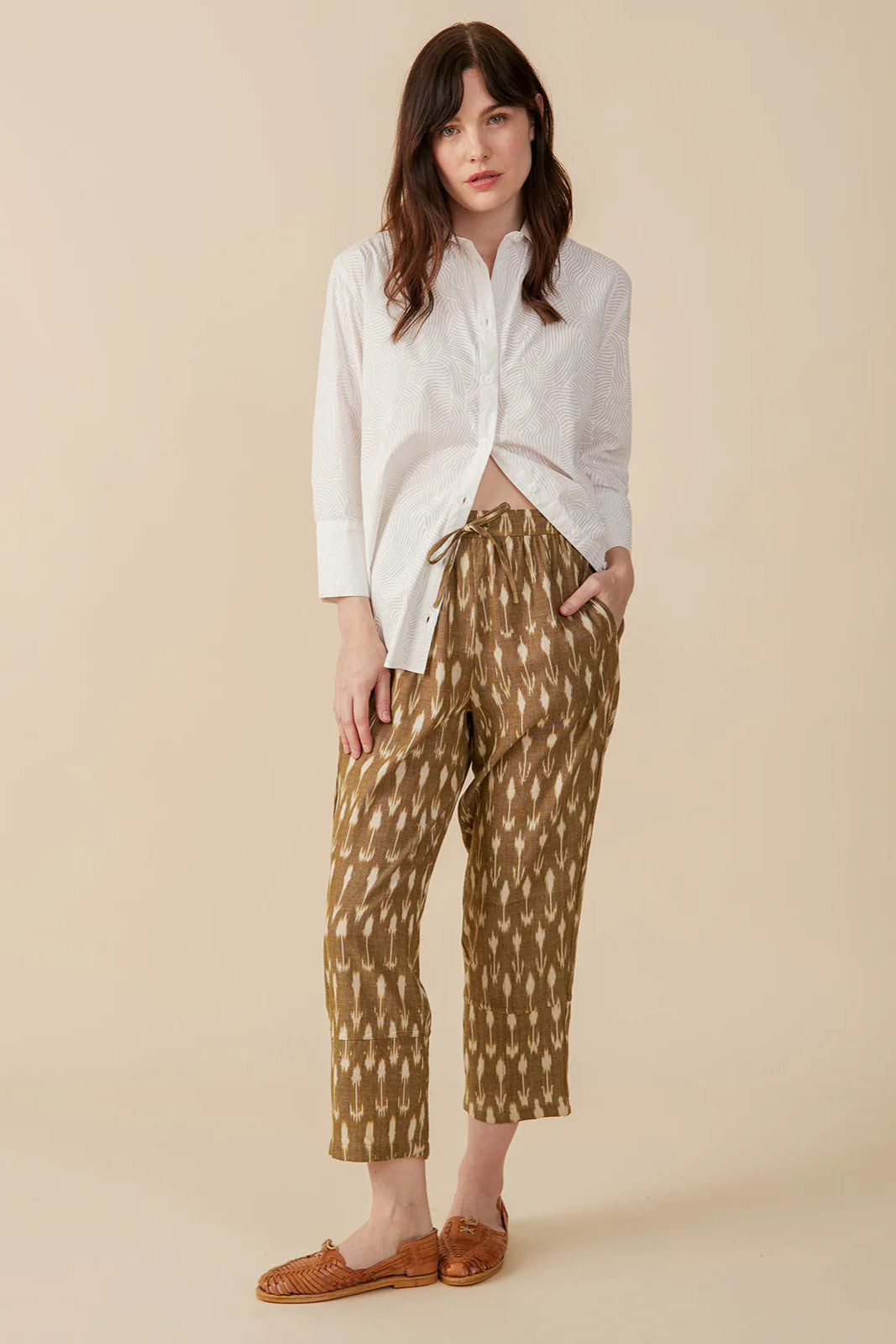 Mae Oversized Shirt - White Waves