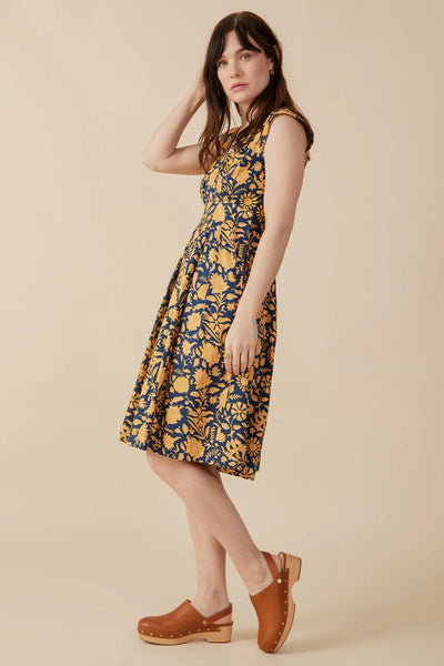 Lucille Dress - Navy Botanical