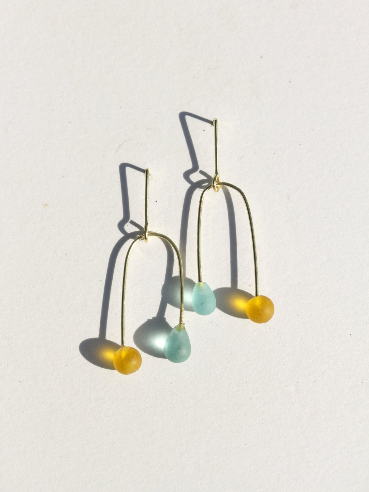 Sea Glass Mobile Earrings - Sunshine Day