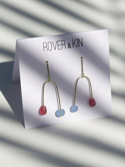 Sea Glass Mobile Earrings - Rosé Sky