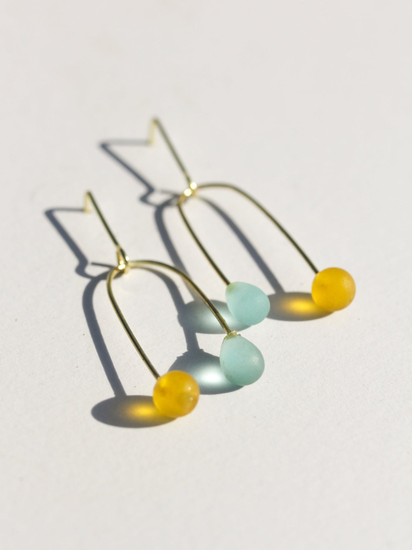 Sea Glass Mobile Earrings - Sunshine Day