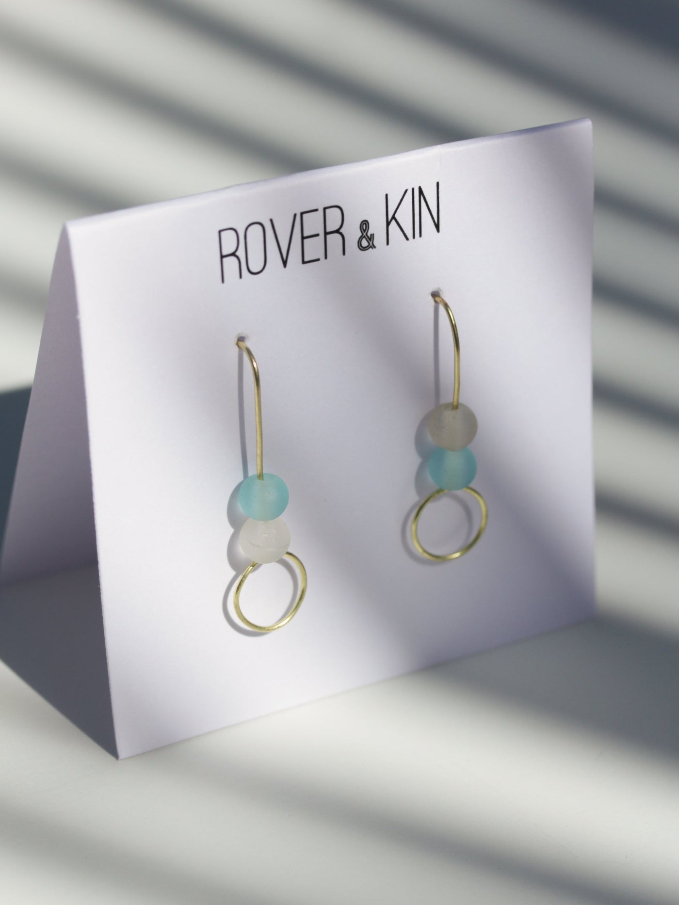 Sea Glass Stack Earrings - Aqua Surf