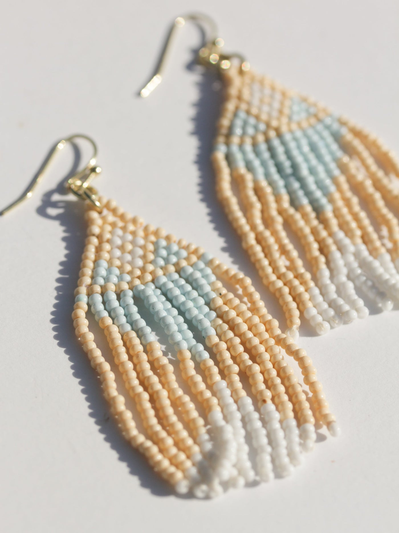 Beaded Fringe Earrings - Desert