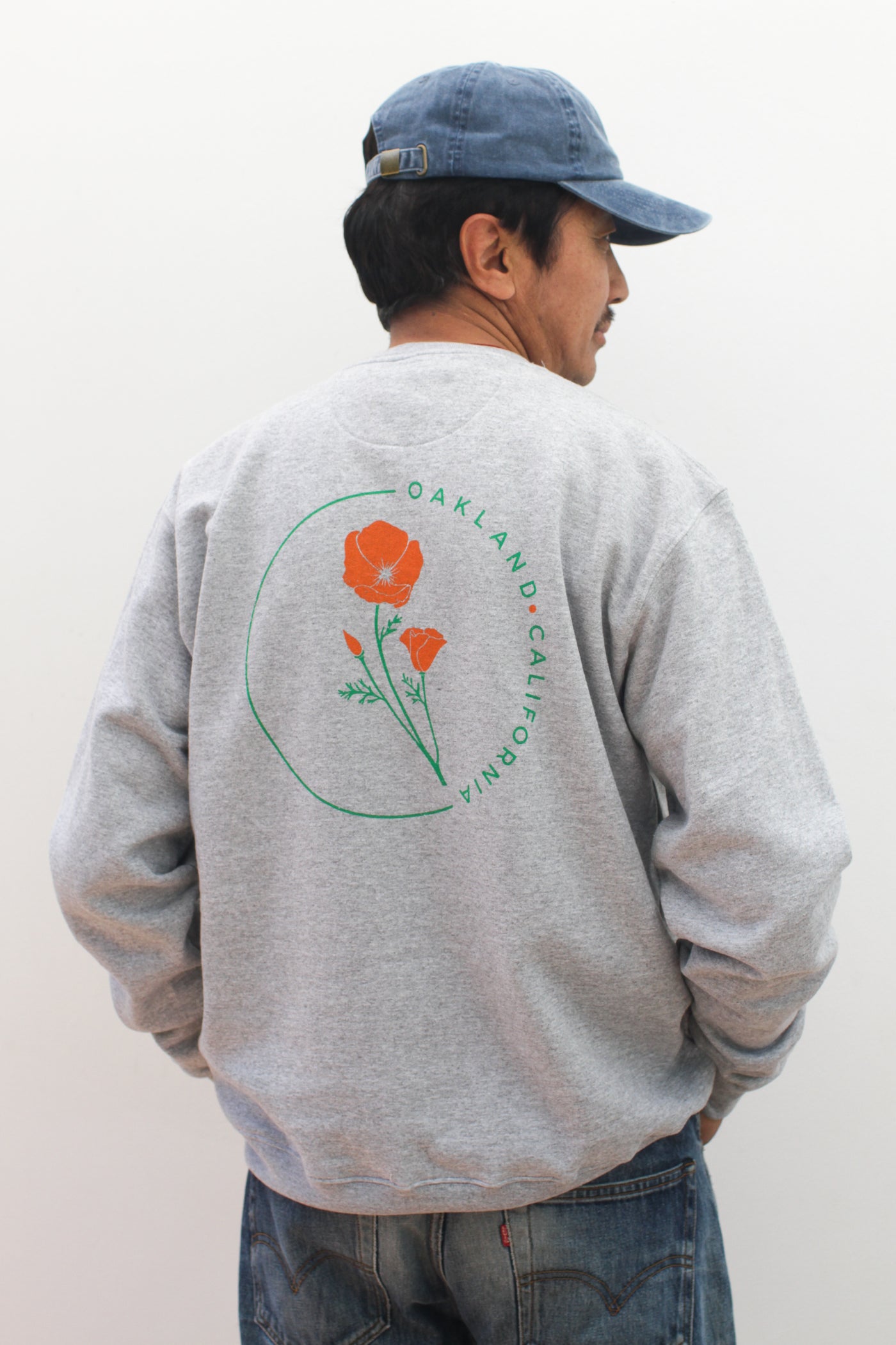 Oakland California Poppy Sweatshirt - Unisex Crew