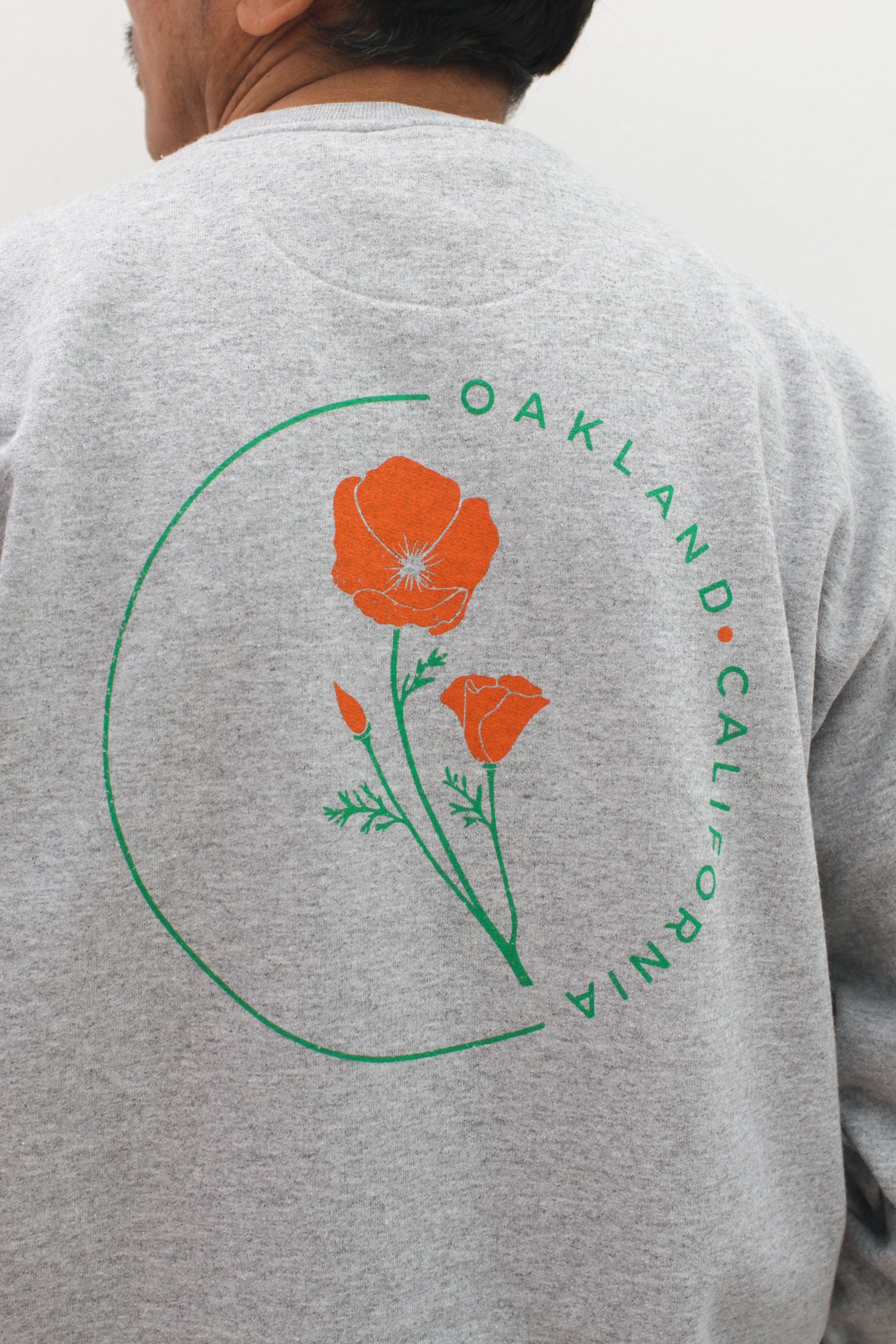 Oakland California Poppy Sweatshirt - Unisex Crew