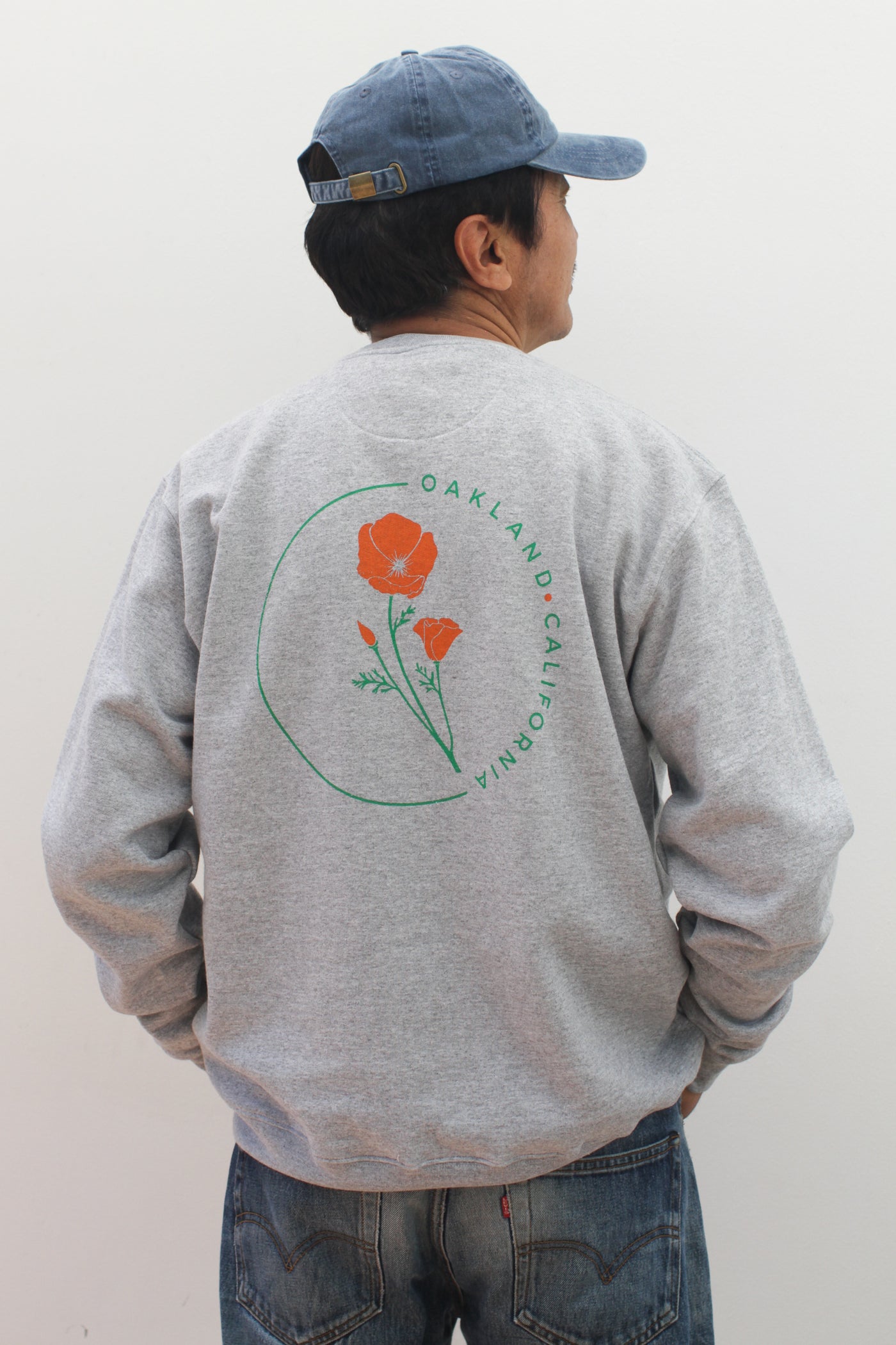 Oakland California Poppy Sweatshirt - Unisex Crew
