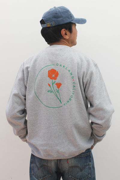 Oakland California Poppy Sweatshirt - Unisex Crew