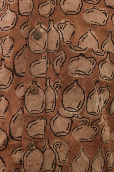 Mustard Vessels Button Down - Blockprint Natural Dye