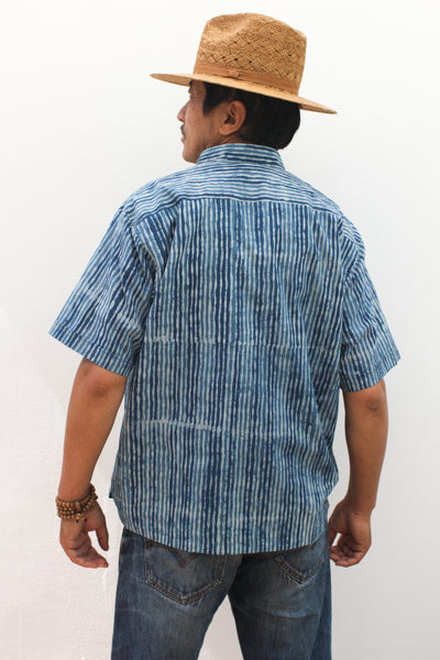 Indigo Stripes Button Down - Blockprint Natural Dye
