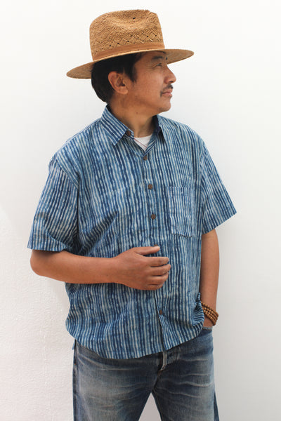 Indigo Stripes Button Down - Blockprint Natural Dye