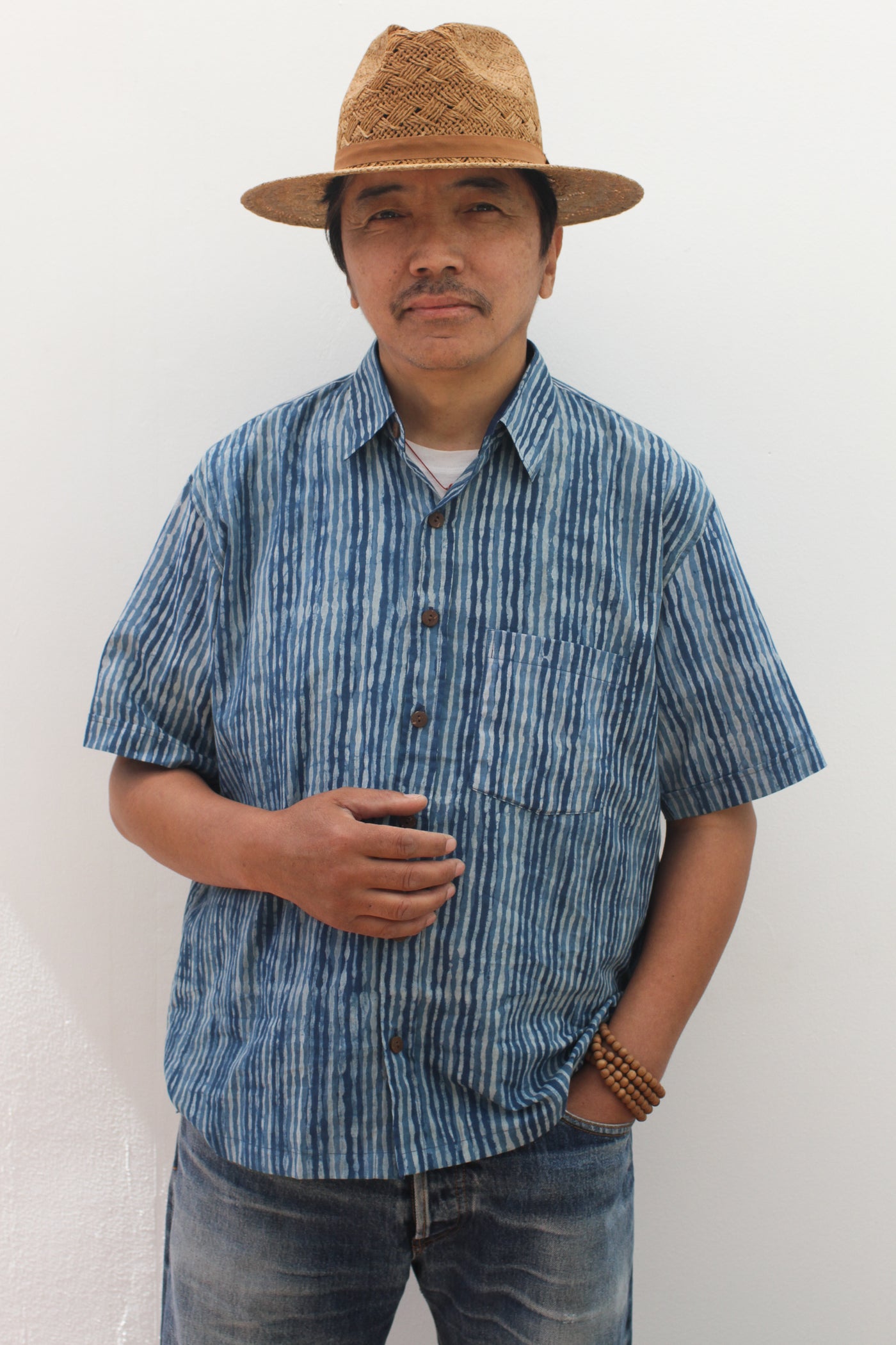 Indigo Stripes Button Down - Blockprint Natural Dye