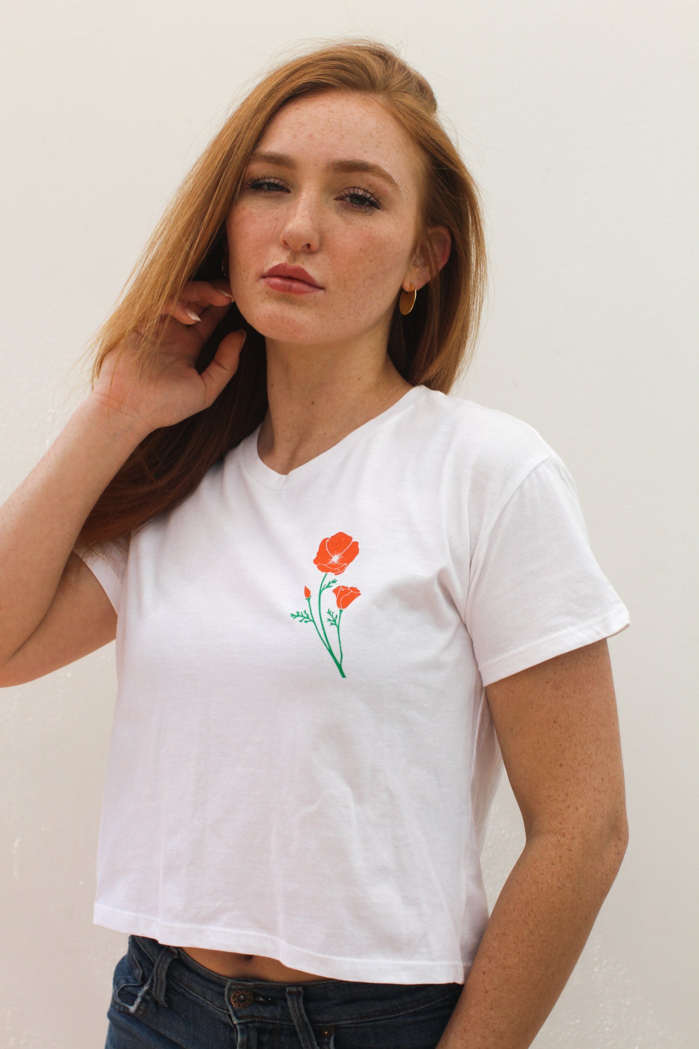 Oakland California Poppy Tee - Women's Cropped