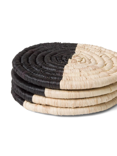 Half Moon Raffia Coasters (Set of 4)