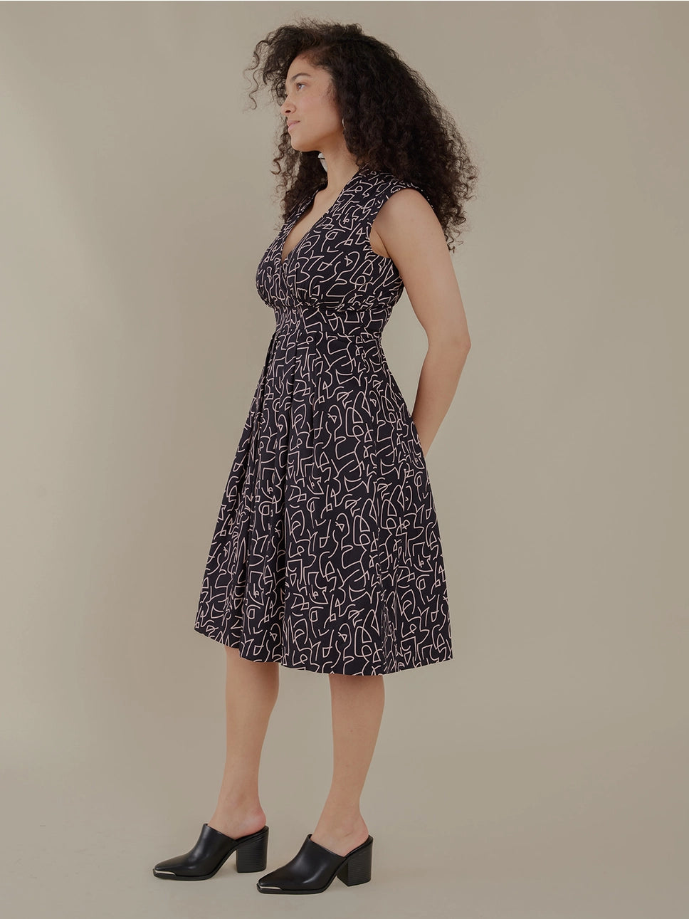 Lucille Dress - Black Lines