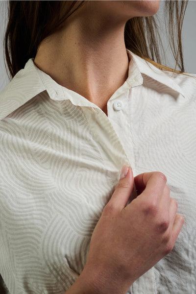 Mae Oversized Shirt - White Waves