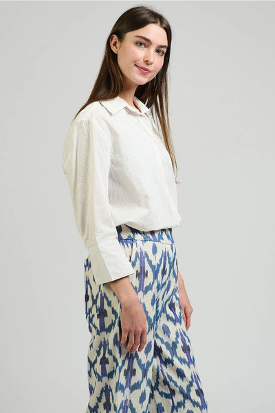 Mae Oversized Shirt - White Waves