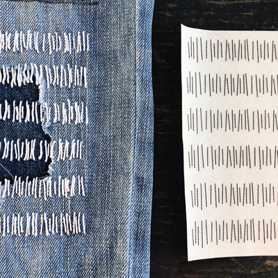 Washable Mending Transfers Set #2 Red Patterns