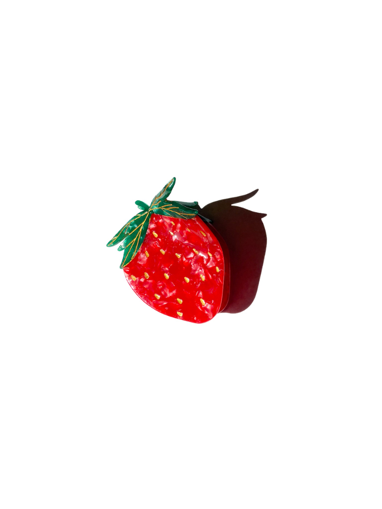 Hand-painted Strawberry Fruit Claw Hair Clip
