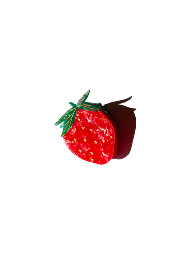 Hand-painted Strawberry Fruit Claw Hair Clip